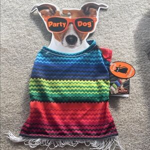 2/$20 Colorful Pet Poncho with Fringe XS/Small for small dogs or cats NWT